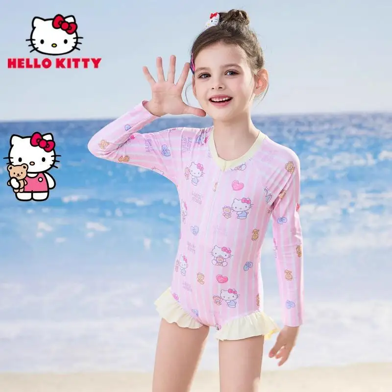 Sanrio Hello Kitty Girl Swimsuit Children Long Sleeves Sunscreen Beach Quick Drying Comfort Kawaii Clothing Anime Fashion New
Sanrio Hello Kitty Girl Swimsuit Children Long Sleeves Sunscreen Beach Quick Drying Comfort Kawaii Clothing Anime Fashion New