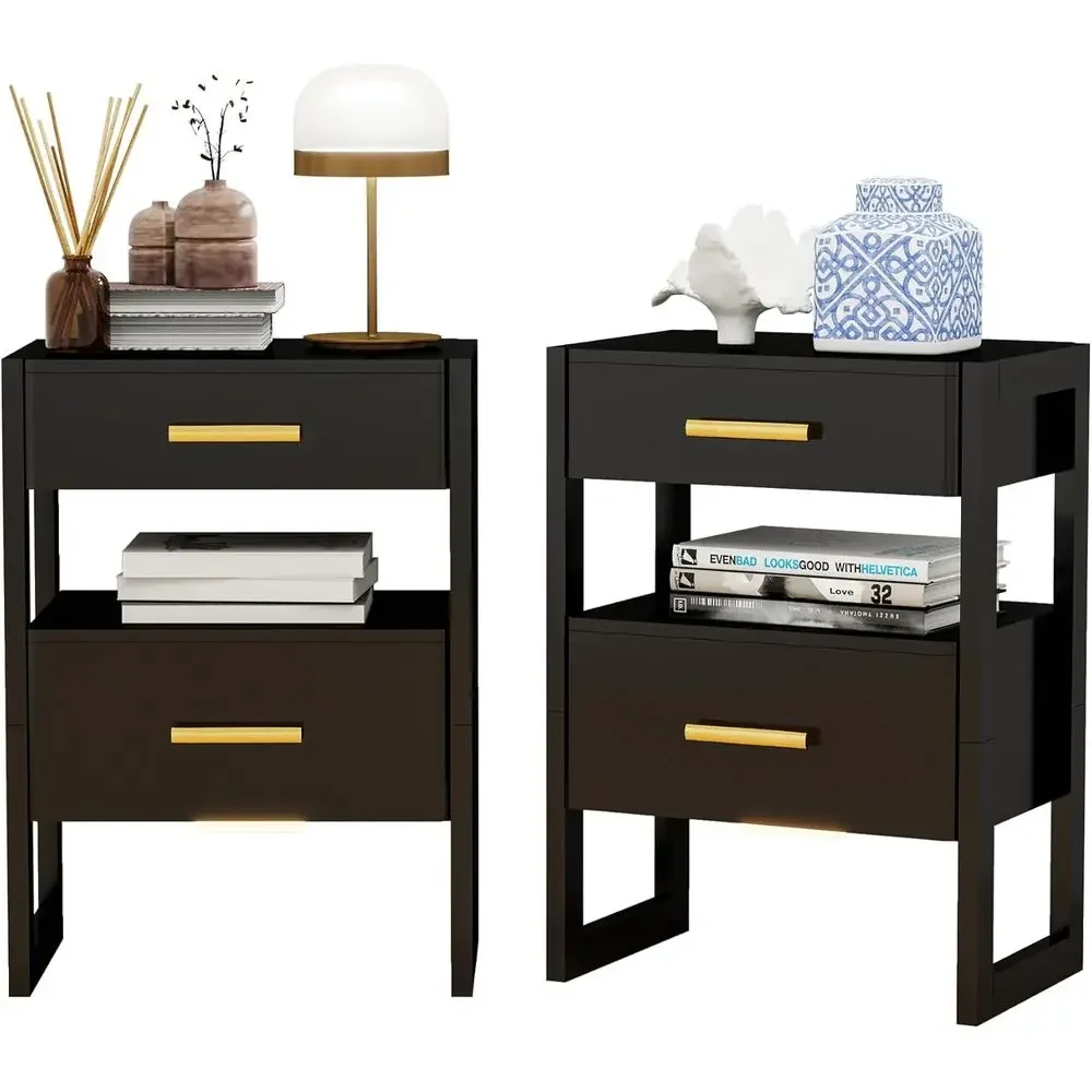 Pair of Solid Wood Nightstands with Motion Sensor Lights, 2 Drawers, Ideal for Bedroom or Living Room, Black
Pair of Solid Wood Nightstands with Motion Sensor Lights, 2 Drawers, Ideal for Bedroom or Living Room, Black