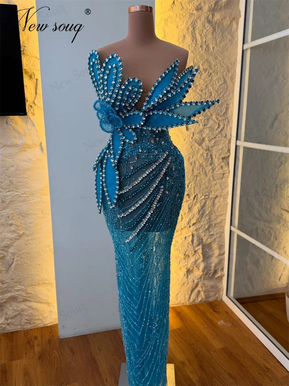 Newest Arrival Blue Beaded Evening Dresses Dubai Mermaid Formal Occasion Dress Wedding Party Gowns Vestidos De Cóctel Customized
Newest Arrival Blue Beaded Evening Dresses Dubai Mermaid Formal Occasion Dress Wedding Party Gowns Vestidos De Cóctel Customized