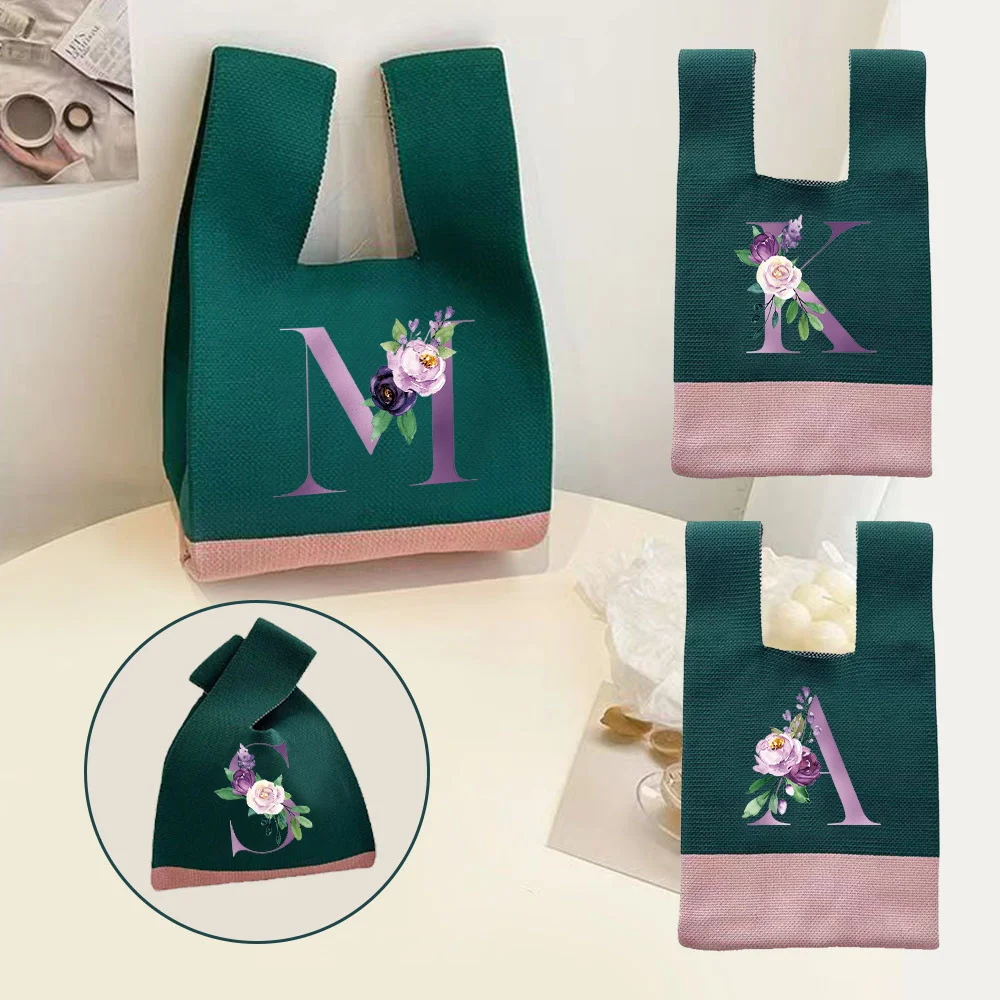 Wrist Tote Bags Knit Handbag Woven Pouch Portable Purse Knot Storage Bag Large Capacity Handbags Purple Printed Series
Wrist Tote Bags Knit Handbag Woven Pouch Portable Purse Knot Storage Bag Large Capacity Handbags Purple Printed Series