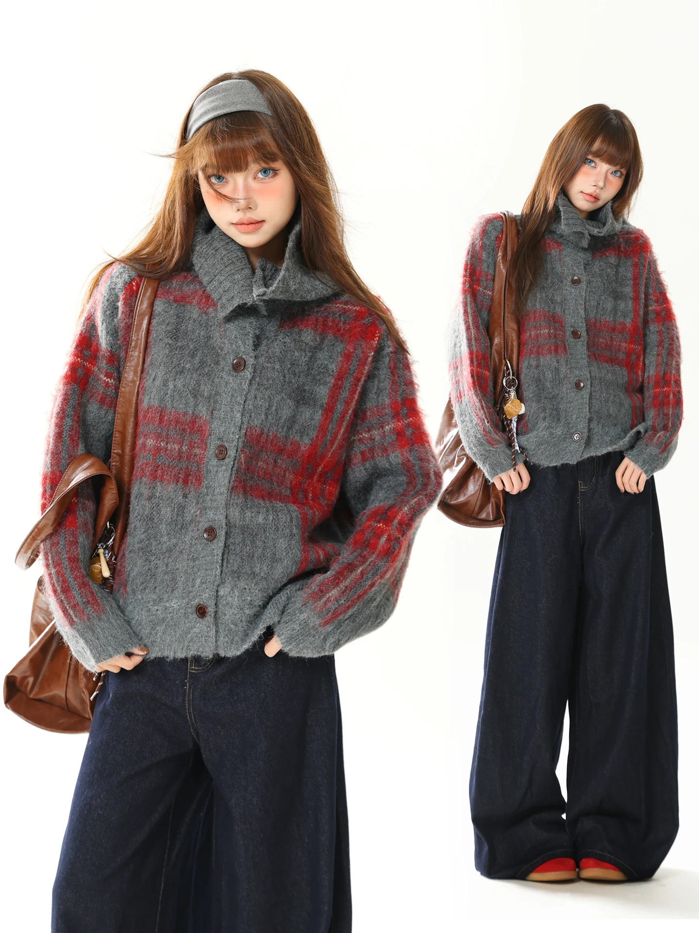 AONW American Retro Striped Collar Open Cardigan Sweater Women's Autumn Winter Loose Casual Lazy Knitted Outerwear
AONW American Retro Striped Collar Open Cardigan Sweater Women's Autumn Winter Loose Casual Lazy Knitted Outerwear