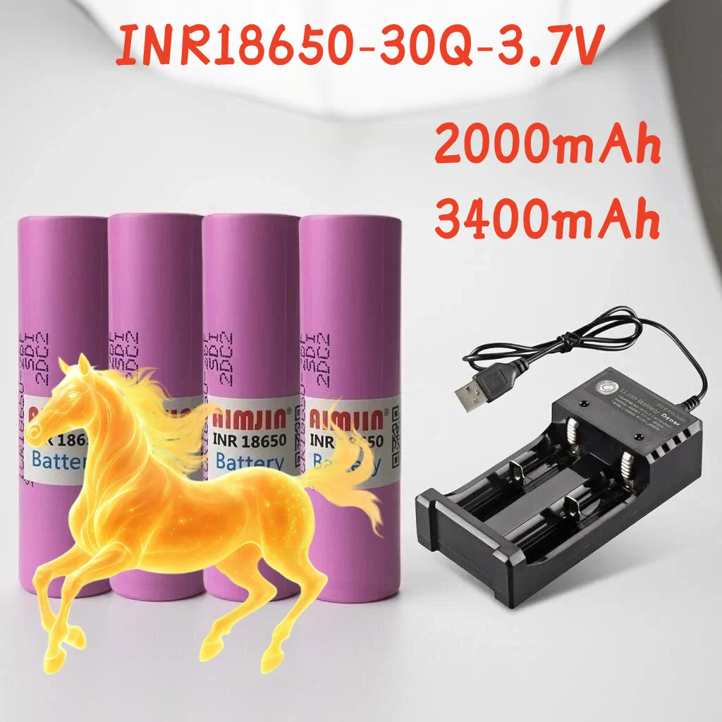 2000/3400mAh With USB Charger INR18650 30Q 3.7V Rechargeable Battery , For Our 18650 Toys, Tools, Flashlight Batteries, Etc
2000/3400mAh With USB Charger INR18650 30Q 3.7V Rechargeable Battery , For Our 18650 Toys, Tools, Flashlight Batteries, Etc
