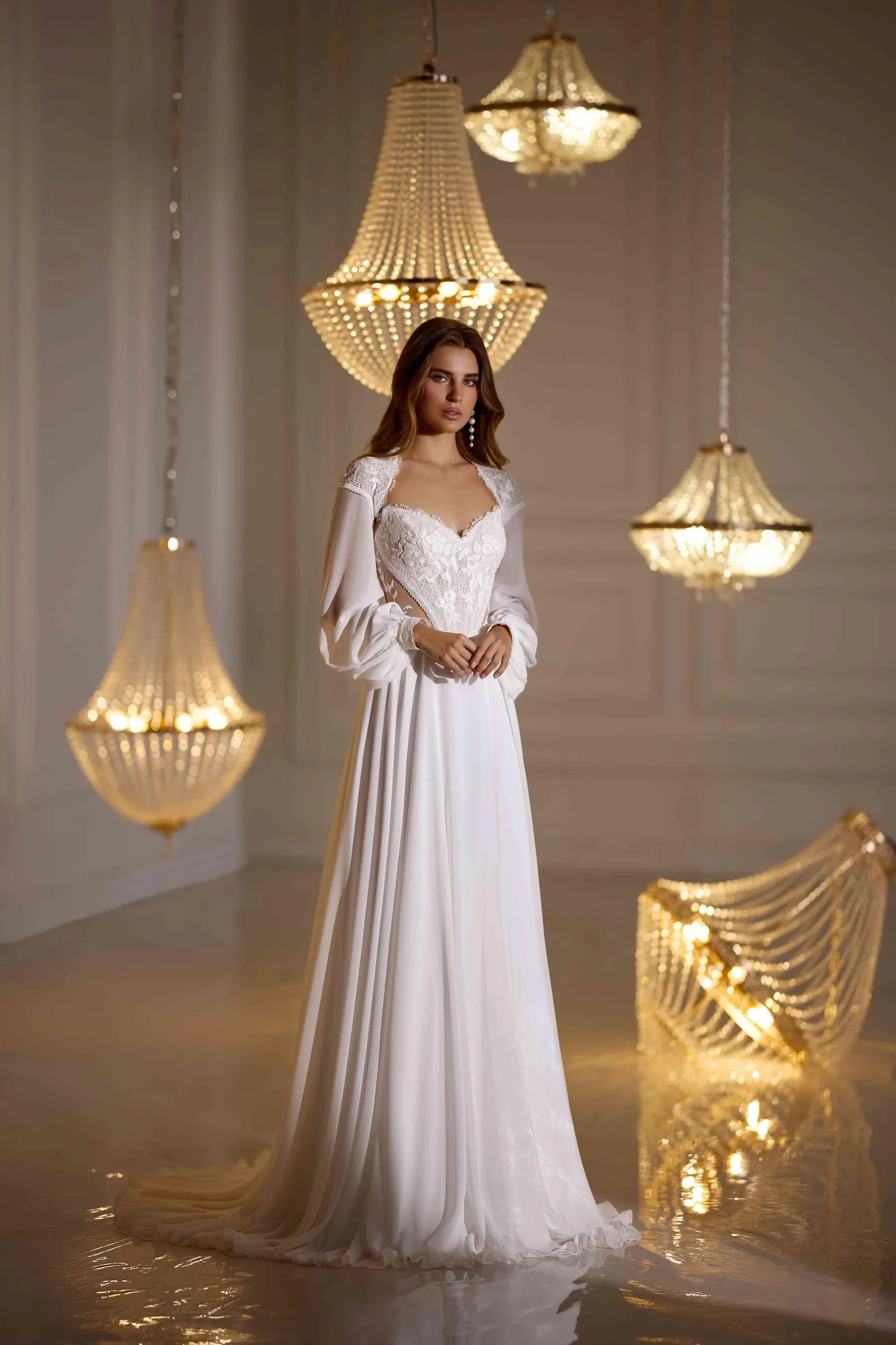 Customized 2026 New Elegant And Detachable Two-Piece Lace Decal Women's Wedding Dress V-Neck Backless Sexy Ball Bridal Dresses
Customized 2026 New Elegant And Detachable Two-Piece Lace Decal Women's Wedding Dress V-Neck Backless Sexy Ball Bridal Dresses