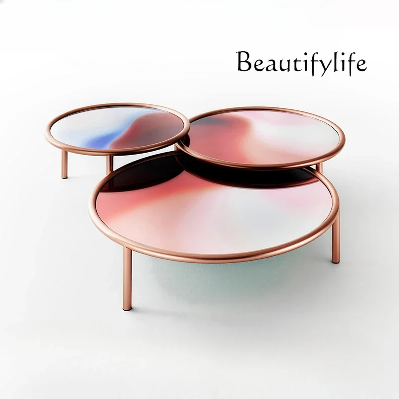 Modern fashion creative designer sunset afterglow color gradual change mirror glass coffee table
Modern fashion creative designer sunset afterglow color gradual change mirror glass coffee table