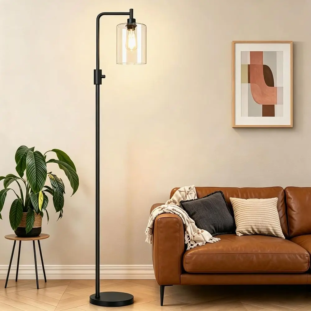 Dimmable Floor Lamp with Glass Shade, Black Industrial Style, LED Bulb Included, Ideal for Living Room, Bedroom, Office, and Rea
Dimmable Floor Lamp with Glass Shade, Black Industrial Style, LED Bulb Included, Ideal for Living Room, Bedroom, Office, and Rea