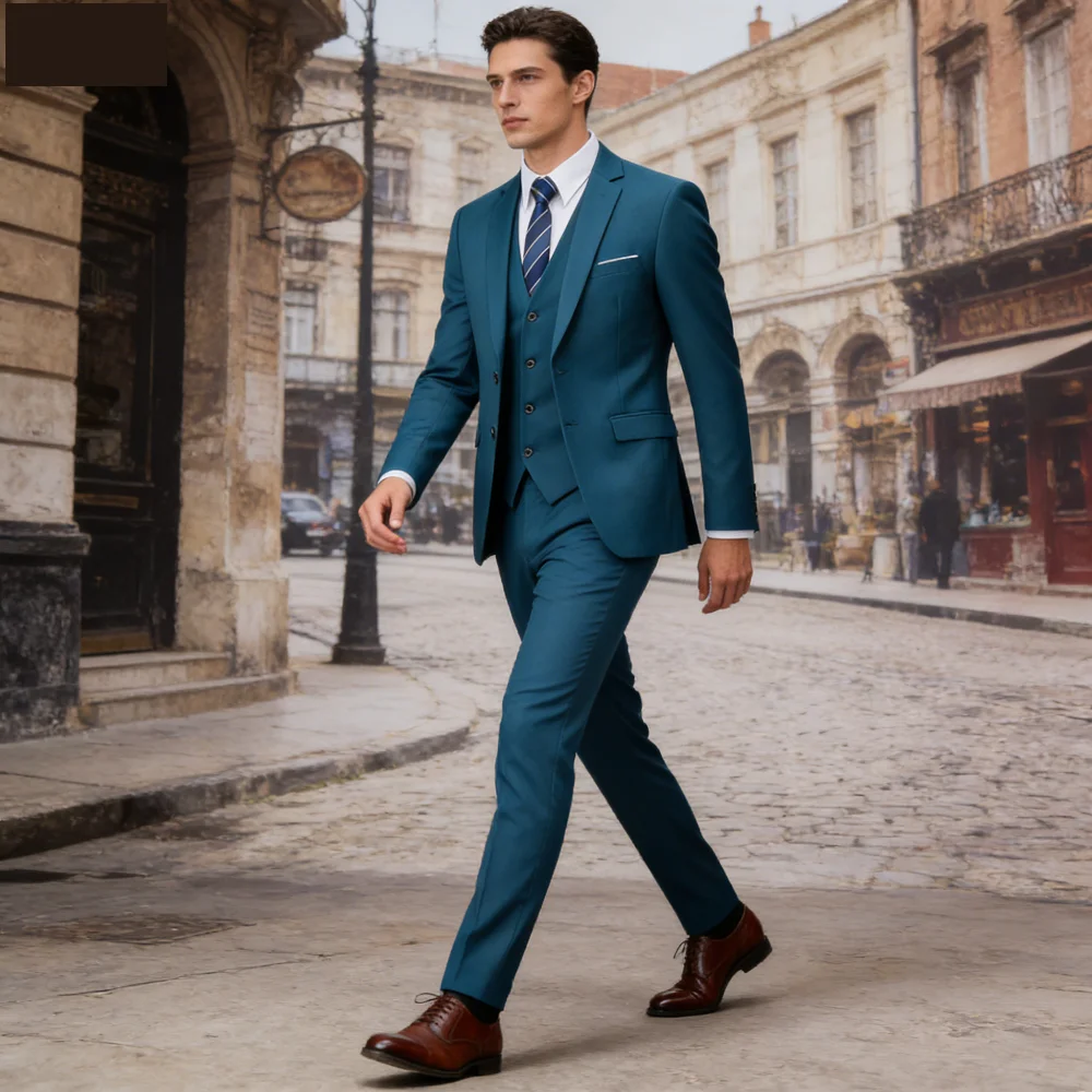 Мужской приталенный белый смокинг-тройка для свадьбы, танцев, вечеринок, деловых встреч: пиджак, жилет, брюки. Формальная одежда.
Мужской приталенный белый смокинг-тройка для свадьбы, танцев, вечеринок, деловых встреч: пиджак, жилет, брюки. Формальная одежда.