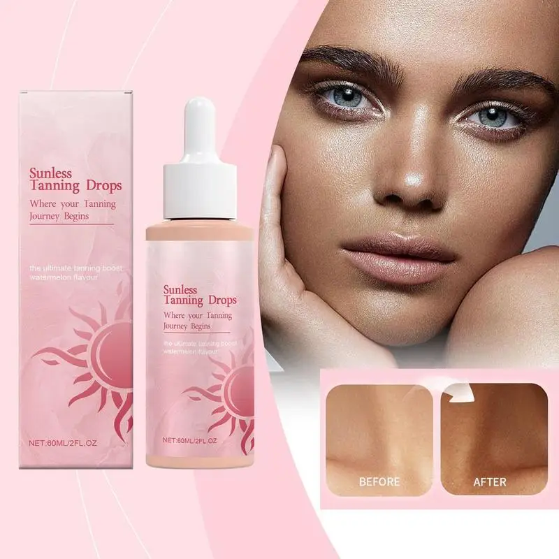 60ml Sunless Tanning Drops Enhance Skin Melanin Liquid Bronzer Natural Tanner For Body Face Deep Nourishment Self Tanner Drops
60ml Sunless Tanning Drops Enhance Skin Melanin Liquid Bronzer Natural Tanner For Body Face Deep Nourishment Self Tanner Drops