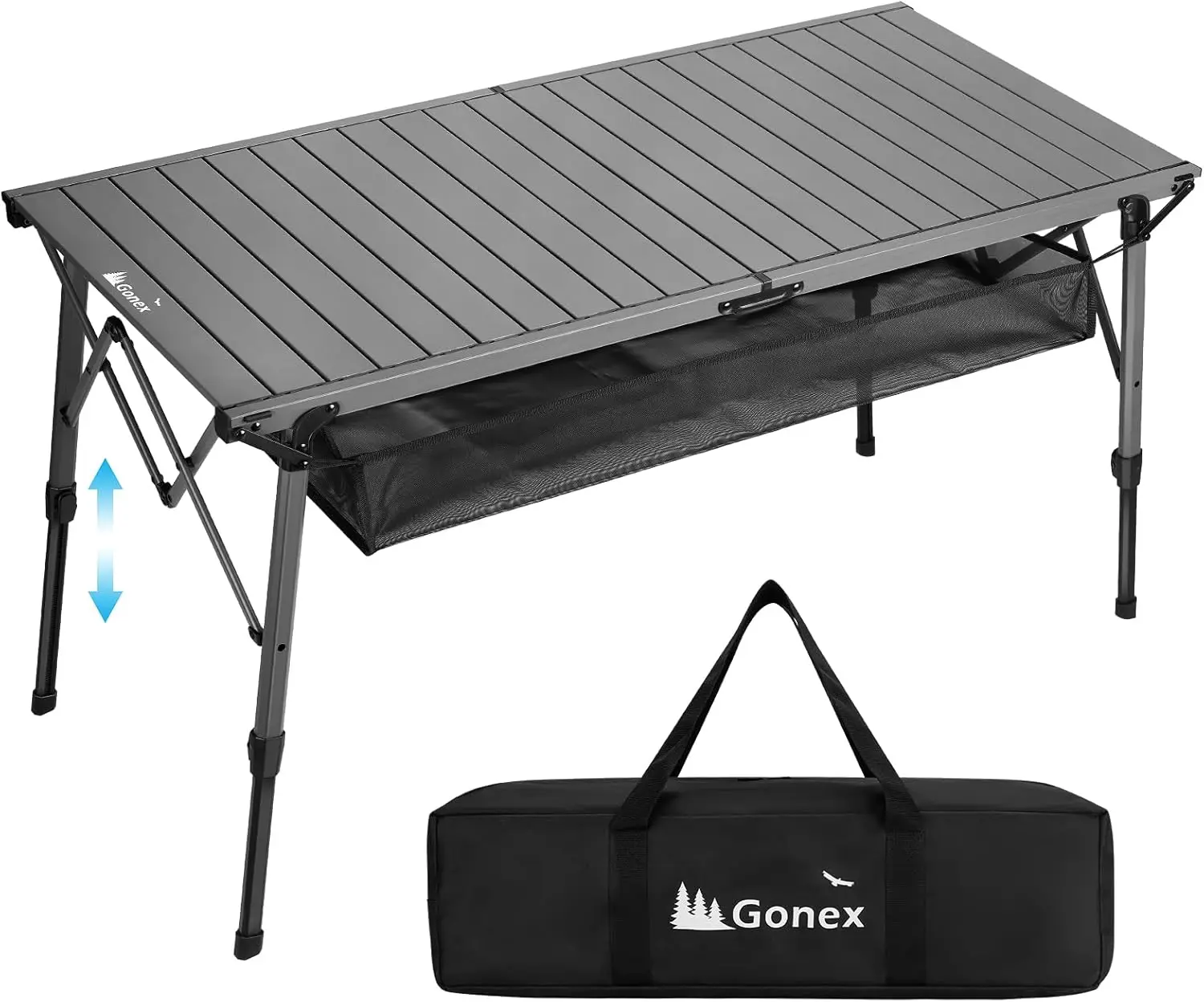 50" Folding Camping Table with Adjustable Legs for Uneven Ground, Portable Aluminum Roll Up Table for Picnic BBQ Beach
50" Folding Camping Table with Adjustable Legs for Uneven Ground, Portable Aluminum Roll Up Table for Picnic BBQ Beach