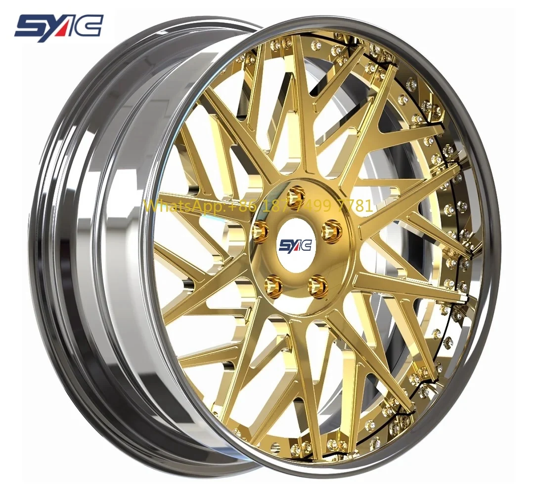 SYAC Custom 2PCS Hot Sale Forged 18-24 Inch Golden Mesh Design Passenger Car Aluminum Alloy Wheels
SYAC Custom 2PCS Hot Sale Forged 18-24 Inch Golden Mesh Design Passenger Car Aluminum Alloy Wheels
