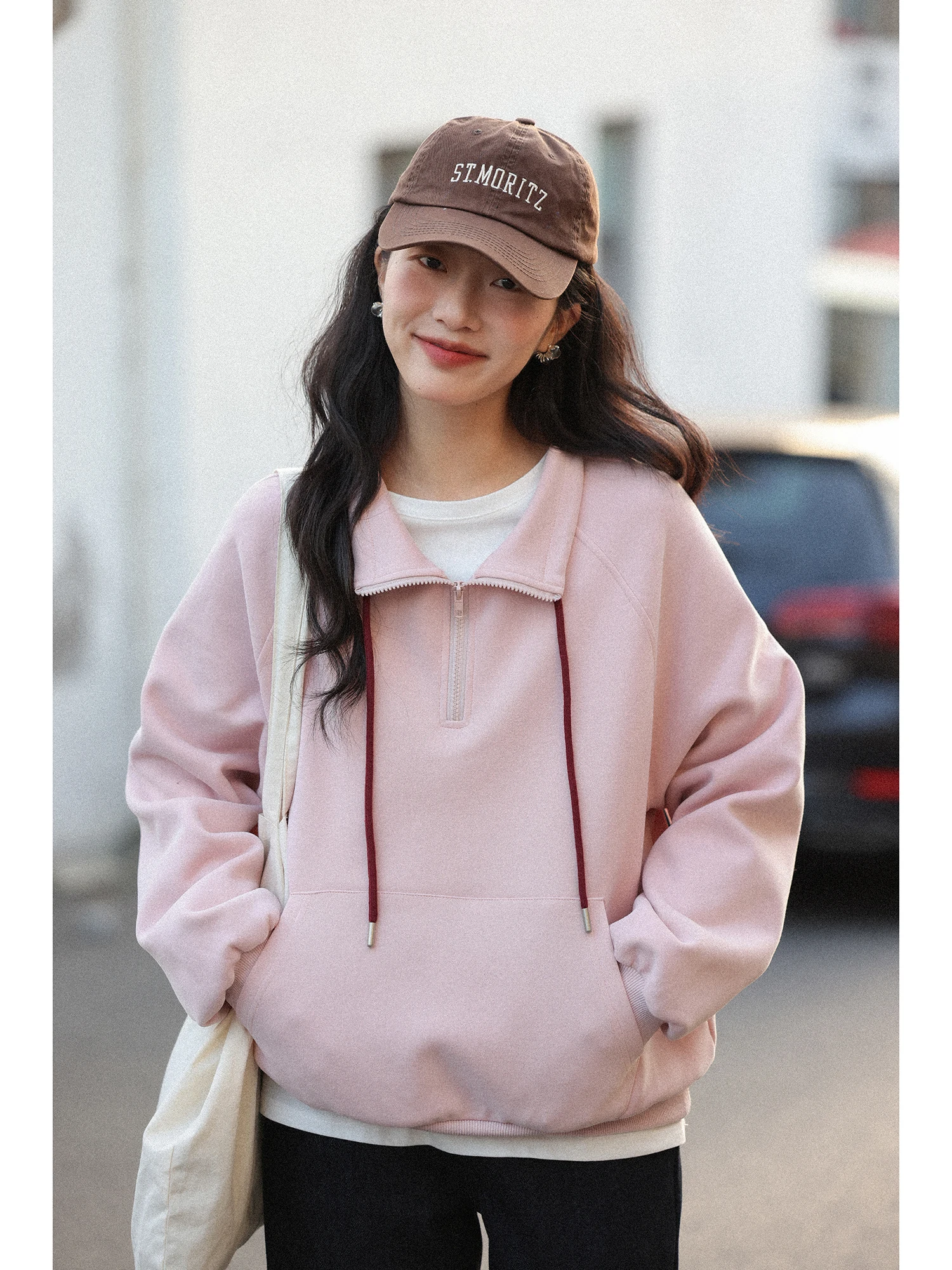 Loose Fit Hoodl Zipper Ne Pink Sweatirt Women's Winter Korean Sle Casual Lazy Top Comfortable Streetwear
Loose Fit Hoodl Zipper Ne Pink Sweatirt Women's Winter Korean Sle Casual Lazy Top Comfortable Streetwear