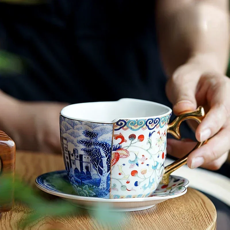 European Style High-end Dual Color Coffee Cup and Plate Set British Style Tea Cup and Plate Household Water Cup and Tableware
European Style High-end Dual Color Coffee Cup and Plate Set British Style Tea Cup and Plate Household Water Cup and Tableware