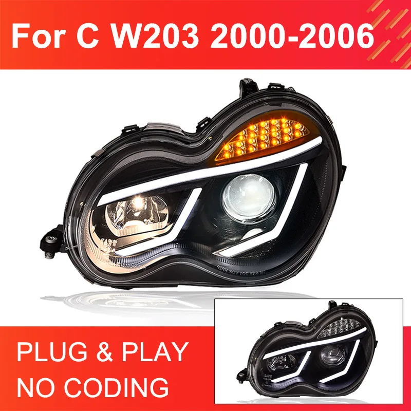 1 пара светодиодных фар для Benz C Class W203 2000-2006, фары Plug and Play, светодиодные DRL, поворотные линзы проектора, передние фары
1 пара светодиодных фар для Benz C Class W203 2000-2006, фары Plug and Play, светодиодные DRL, поворотные линзы проектора, передние фары