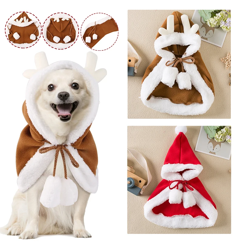 Pet Dog Christmas Shawl Cloak Creative Cute Red Plush Hooded Cloak Winter Warm Coat Pet Role- Playing Cosplay Clothes
Pet Dog Christmas Shawl Cloak Creative Cute Red Plush Hooded Cloak Winter Warm Coat Pet Role- Playing Cosplay Clothes