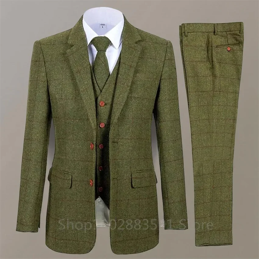 Herringbone Men Suits for Business Party 3 Pieces Formal Wedding Tuxedo Woolen Tweed Fashion Suit Set Jacket Vest With Pants
Herringbone Men Suits for Business Party 3 Pieces Formal Wedding Tuxedo Woolen Tweed Fashion Suit Set Jacket Vest With Pants