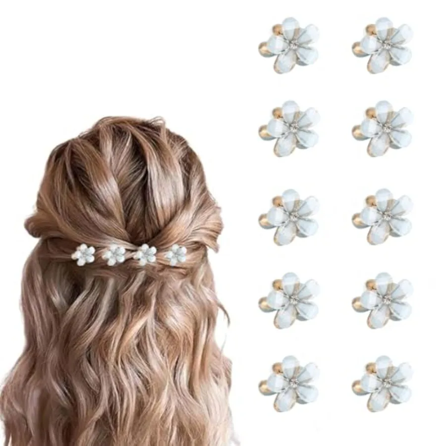8 Pcs Small Mini Pearl Claw Clips with Flower Design, Sweet Artificial Bangs Clips Decorative Hair Accessories for Women Girls,
8 Pcs Small Mini Pearl Claw Clips with Flower Design, Sweet Artificial Bangs Clips Decorative Hair Accessories for Women Girls,