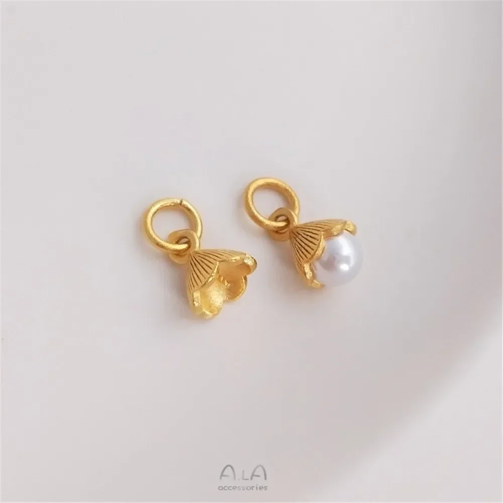 Sand Gold Half Hole Bead Holder Flower Bud Pendant Pearl Jade Flower Holder Pendant DIY Handmade Jewelry Pendant Material C099
Sand Gold Half Hole Bead Holder Flower Bud Pendant Pearl Jade Flower Holder Pendant DIY Handmade Jewelry Pendant Material C099