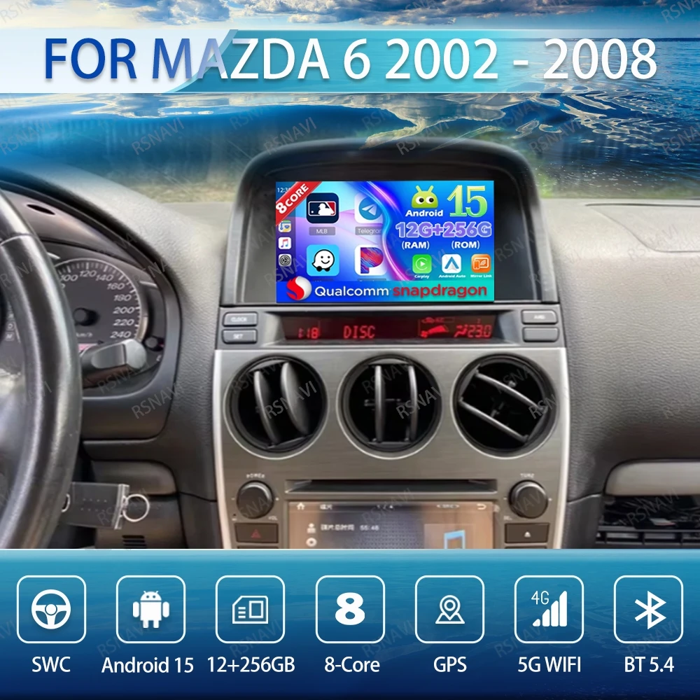 Android 15 Car Radio For Mazda 6 2002 - 2008 Stereo DVD 5G WIFI Navigation Head Unit Qualcomm Multimedia BT GPS 4G LTE Autoradio
Android 15 Car Radio For Mazda 6 2002 - 2008 Stereo DVD 5G WIFI Navigation Head Unit Qualcomm Multimedia BT GPS 4G LTE Autoradio