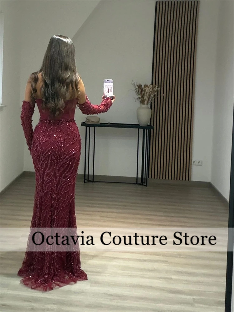 Luxury Mermaid Evening Dress Customized Round Neck Detachable Long Sleeves Beading Pearls Sweep Train Pageant Prom Gown
Luxury Mermaid Evening Dress Customized Round Neck Detachable Long Sleeves Beading Pearls Sweep Train Pageant Prom Gown