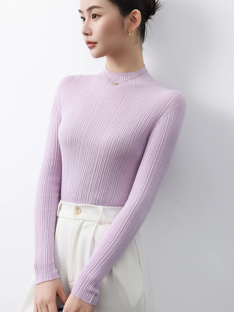 CHICUU High Quality Women Basic Pullover Slim Elastic Long Sleeve Sweater 100% Merino Worsted Wool Knitwear Simple Style
CHICUU High Quality Women Basic Pullover Slim Elastic Long Sleeve Sweater 100% Merino Worsted Wool Knitwear Simple Style