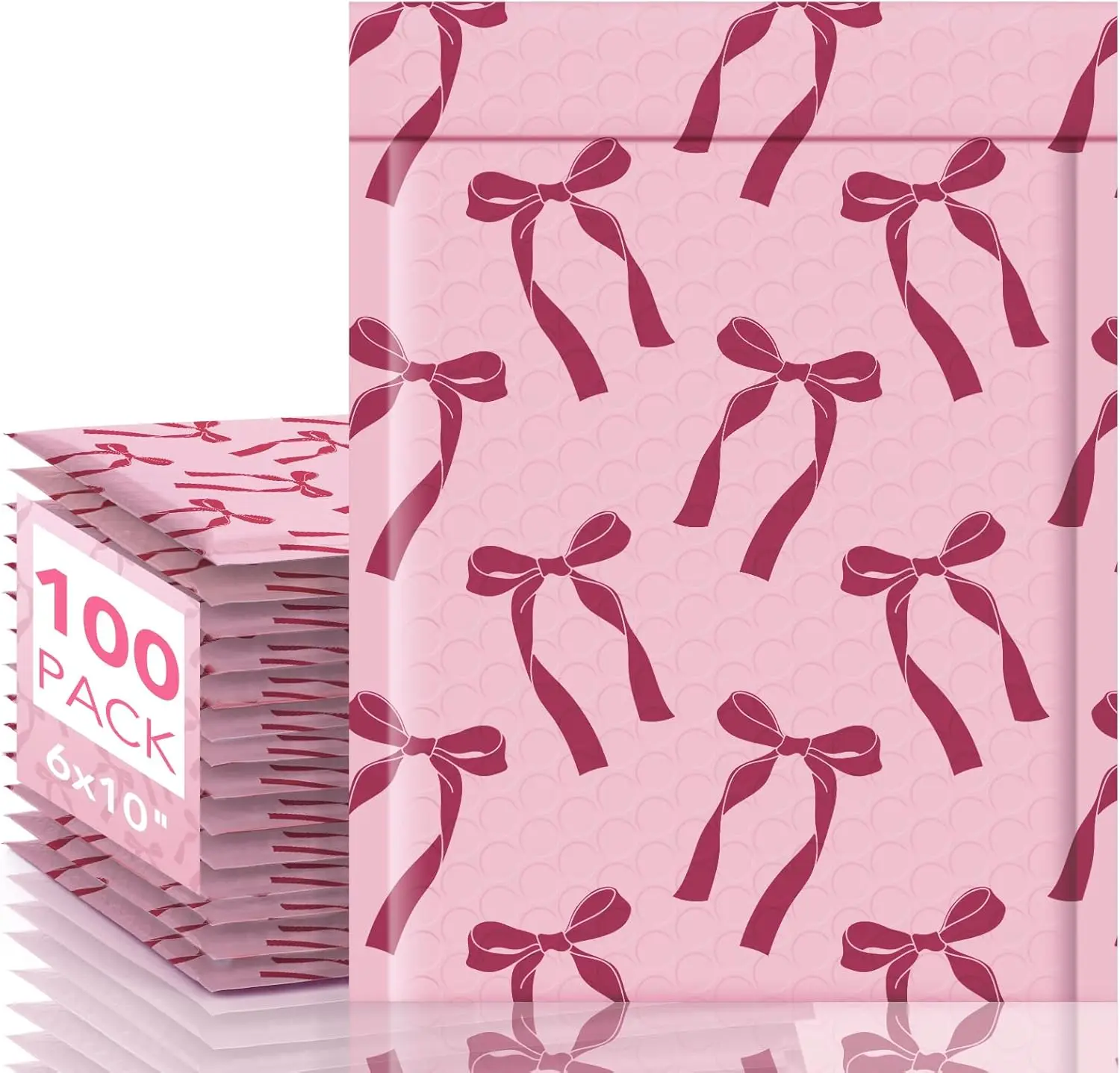 Padded Bubble Mailers 6x10 100 Pack Pink Bows Cute Design Strong Adhesion Envelopes for Jewelry Makeup
Padded Bubble Mailers 6x10 100 Pack Pink Bows Cute Design Strong Adhesion Envelopes for Jewelry Makeup