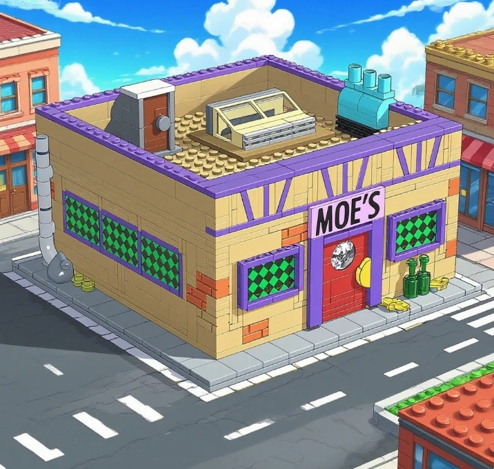 840PCS MOC Creative Expert Springfield Moe Bar Building Blocks City Street View Apartment Store Model Kit Gift for Adults Kids
840PCS MOC Creative Expert Springfield Moe Bar Building Blocks City Street View Apartment Store Model Kit Gift for Adults Kids
