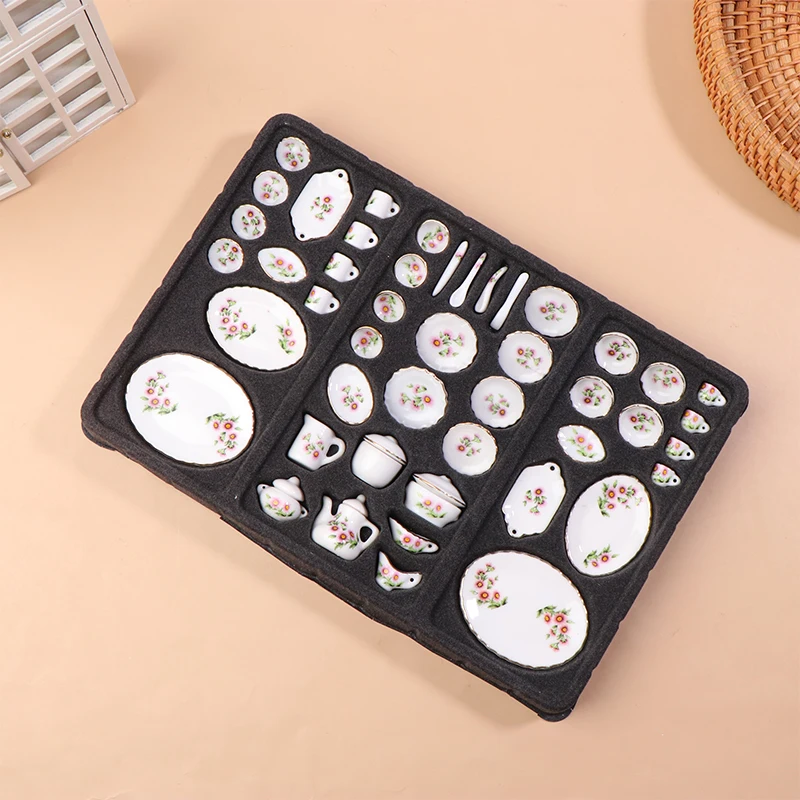 46Pcs 1/12 Dollhouse Ceramics Kitchen Tea Set Tableware Coffee Tea Cup Bottle Model Kitchen Accessories For Doll House Decor Toy
46Pcs 1/12 Dollhouse Ceramics Kitchen Tea Set Tableware Coffee Tea Cup Bottle Model Kitchen Accessories For Doll House Decor Toy
