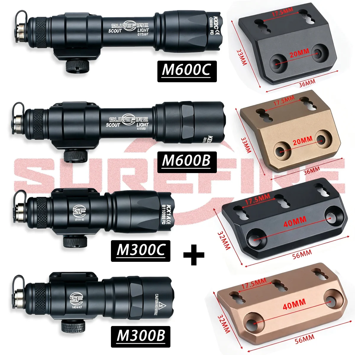 SUREFIR M300 M600 with Offset MountFlashlight Keymod MLOK Rail Light Side Metal Base M300B M300C M600B M600C Bracket Aluminum
SUREFIR M300 M600 with Offset MountFlashlight Keymod MLOK Rail Light Side Metal Base M300B M300C M600B M600C Bracket Aluminum