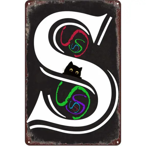 Vintage Tin Sign Letter S with Cat Metal Alphabet Wall Letter for Home Bedroom
Vintage Tin Sign Letter S with Cat Metal Alphabet Wall Letter for Home Bedroom