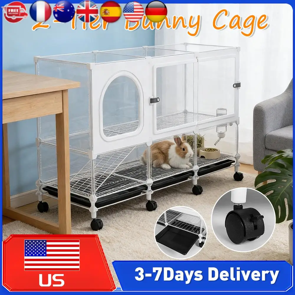 Metal Rabbit Cage 2Tier Pet House Cage with Pull Out Tray Wheels for Guinea Pig Chinchilla Squirrel Indoor Villa Toilet Foot Pad
Metal Rabbit Cage 2Tier Pet House Cage with Pull Out Tray Wheels for Guinea Pig Chinchilla Squirrel Indoor Villa Toilet Foot Pad