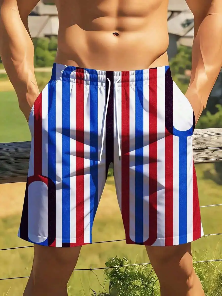 Mens Abstract Stripe Swim Shorts For Beach Pool Summer Outdoor Activities
Mens Abstract Stripe Swim Shorts For Beach Pool Summer Outdoor Activities