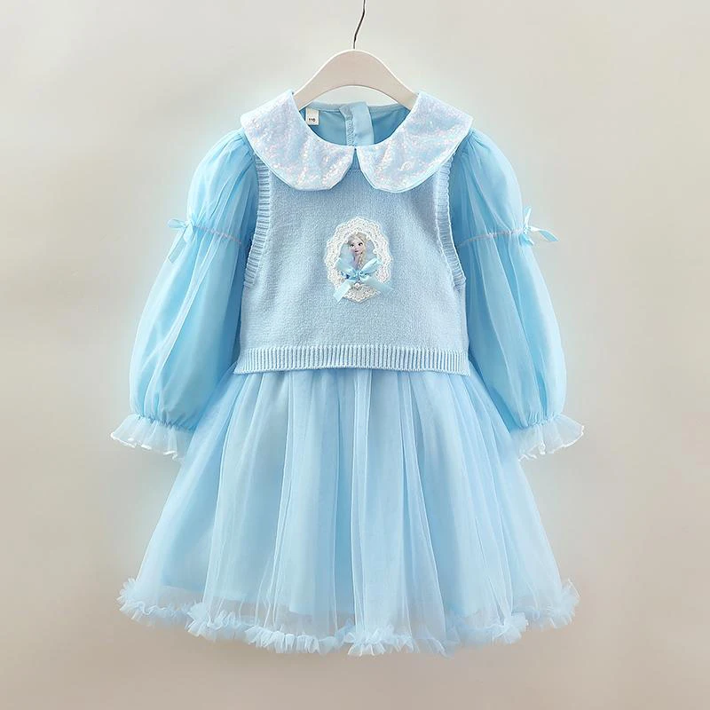 Disney Princess Elsa Dress for Girls Spring Autumn Doll Collar Long Sleeve Dresses Korean Style Children's Birthday Party Gowns
Disney Princess Elsa Dress for Girls Spring Autumn Doll Collar Long Sleeve Dresses Korean Style Children's Birthday Party Gowns