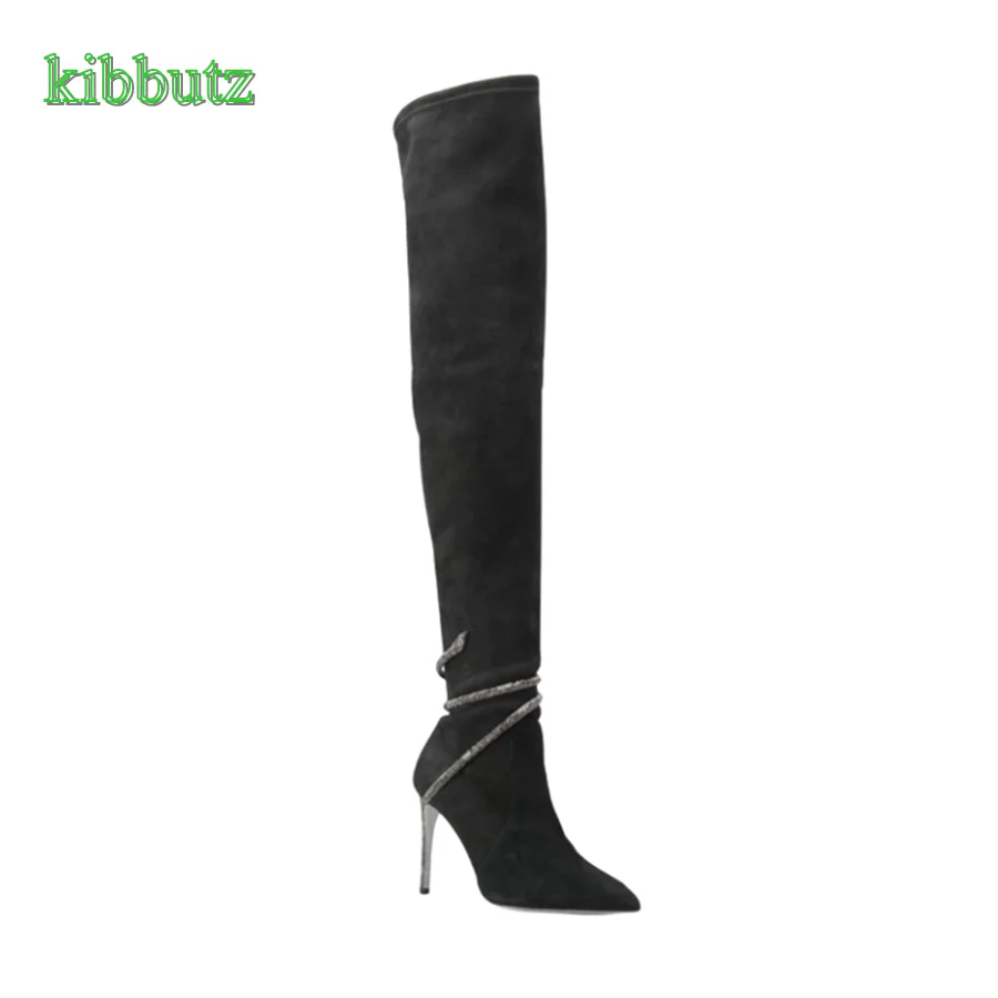 Snake Rhinestone Over The Knee Boots,Pointed Toe Suede Skinny Boots Thin Heel Women Shoes Retro 2023 New Zapatos Para Mujere
Snake Rhinestone Over The Knee Boots,Pointed Toe Suede Skinny Boots Thin Heel Women Shoes Retro 2023 New Zapatos Para Mujere