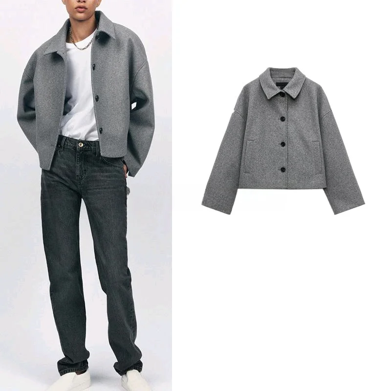 Весенняя новинка: Женское короткое пальто с длинными рукавами, отложным воротником, однобортное, с множеством пуговиц, из полиэфирного волокна
Весенняя новинка: Женское короткое пальто с длинными рукавами, отложным воротником, однобортное, с множеством пуговиц, из полиэфирного волокна