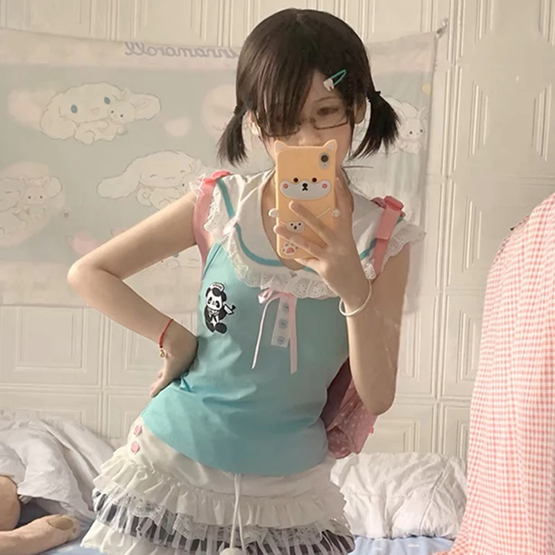 Японские милые футболки с бантом, женские кружевные укороченные топы с кавайным мультяшным принтом Y2K Harajuku, футболки с матросским воротником, летняя модная тонкая одежда
Японские милые футболки с бантом, женские кружевные укороченные топы с кавайным мультяшным принтом Y2K Harajuku, футболки с матросским воротником, летняя модная тонкая одежда