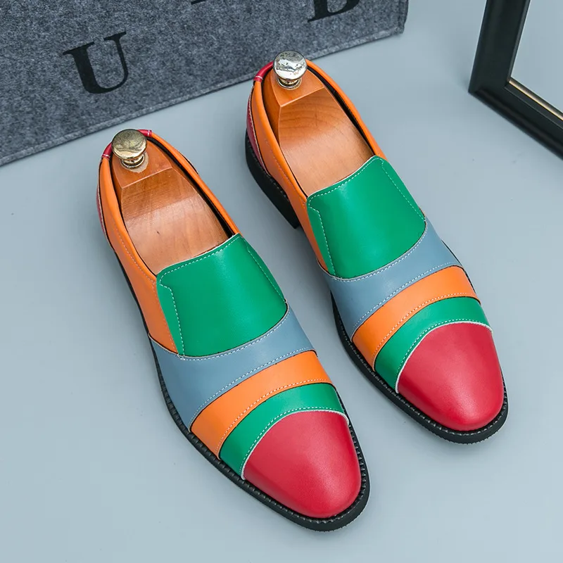 Fashion Rainbow Mens Dress Shoes Bussiness Pointed Men's Formal Shoes Plus Size 45 46 Leather Party Shoes Man zapatos de hombre
Fashion Rainbow Mens Dress Shoes Bussiness Pointed Men's Formal Shoes Plus Size 45 46 Leather Party Shoes Man zapatos de hombre