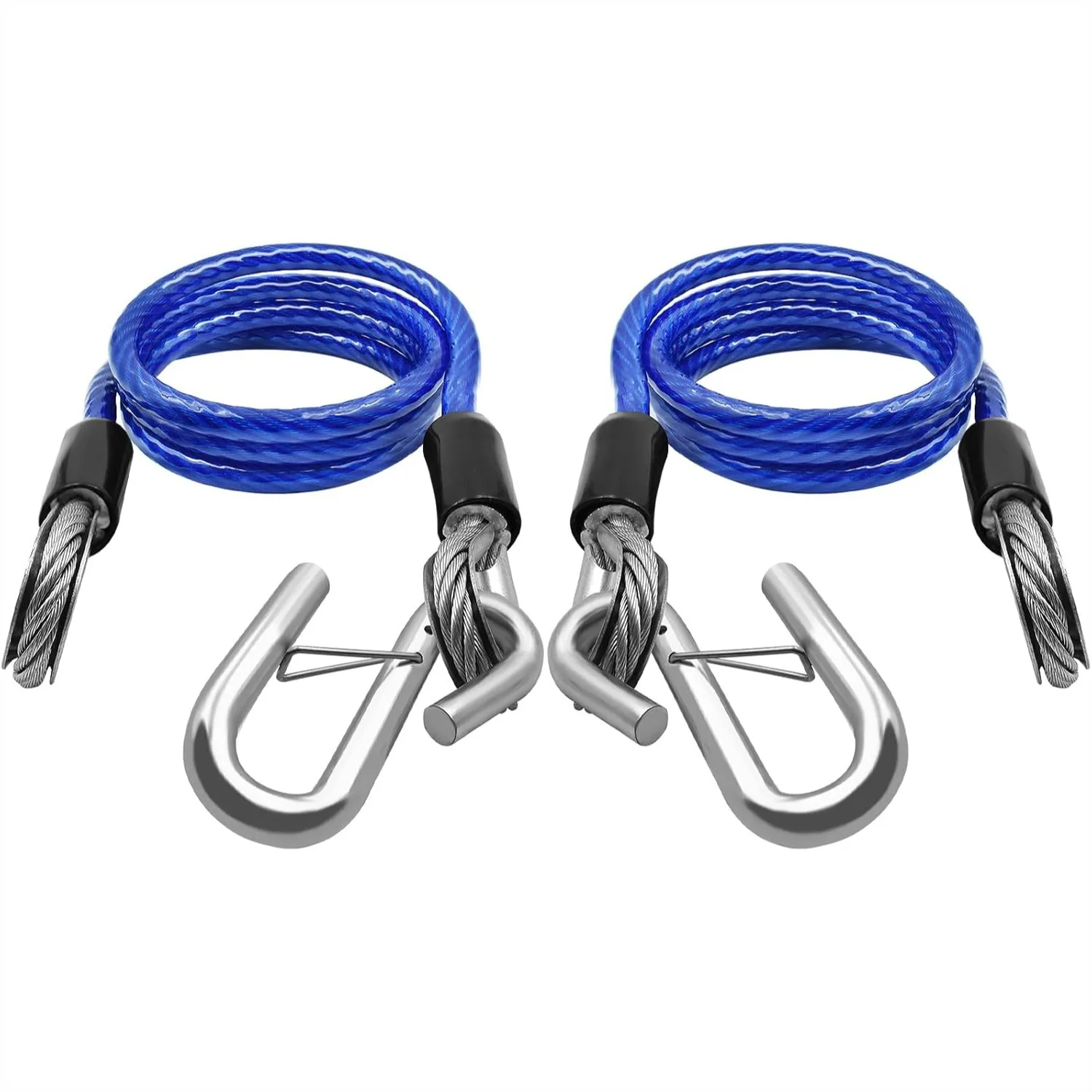 60" Heavy-Duty Trailer Safety Cables with Hooks, Anti-Detach Design, Corrosion Resistant, Easy Storage, Pack of 2
60" Heavy-Duty Trailer Safety Cables with Hooks, Anti-Detach Design, Corrosion Resistant, Easy Storage, Pack of 2