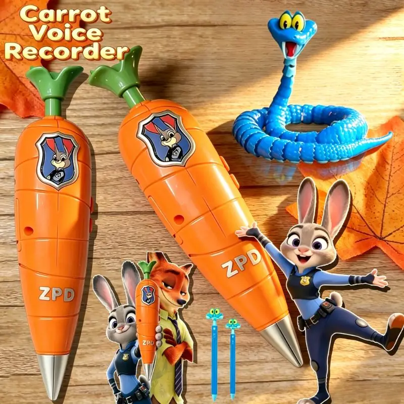 Zootopia 2 Carrot Recorder Pen | Judy & Nick Style for Kids | 60s Mini Recorder | 2-in-1 Gel Pen Stationery
Zootopia 2 Carrot Recorder Pen | Judy & Nick Style for Kids | 60s Mini Recorder | 2-in-1 Gel Pen Stationery