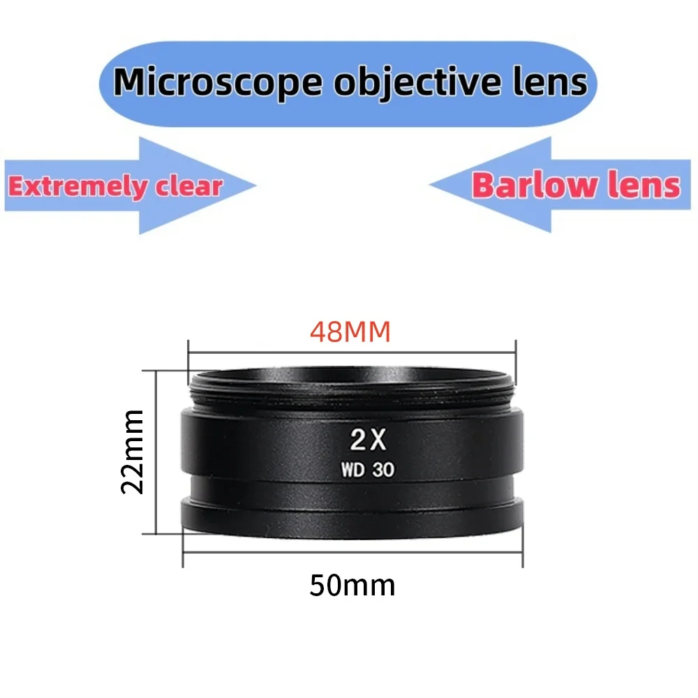 WD30 2X AuxiliAuxiliary Objective Lens 48MM Microscope Barlow Lens For Binocular Trinocular Stereo Zoom Microscope Camera Lens
WD30 2X AuxiliAuxiliary Objective Lens 48MM Microscope Barlow Lens For Binocular Trinocular Stereo Zoom Microscope Camera Lens