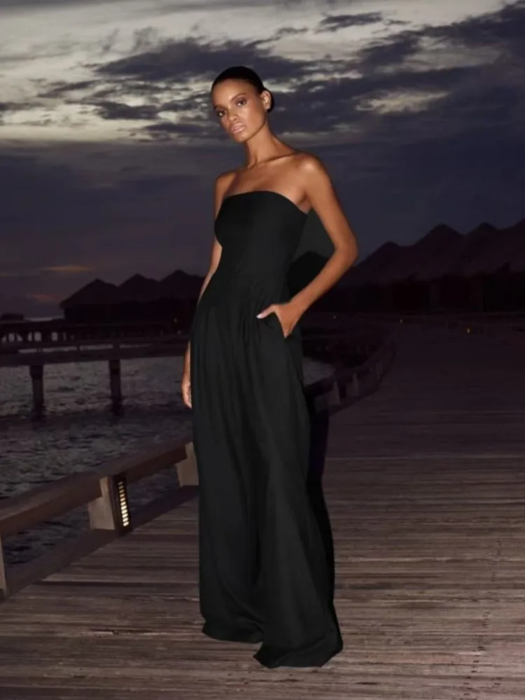 Sexy Strapless Waist Jumpsuits For Women Summer Fashion Solid Color Slim High Street Casual Holiday Jumpsuits Female
Sexy Strapless Waist Jumpsuits For Women Summer Fashion Solid Color Slim High Street Casual Holiday Jumpsuits Female
