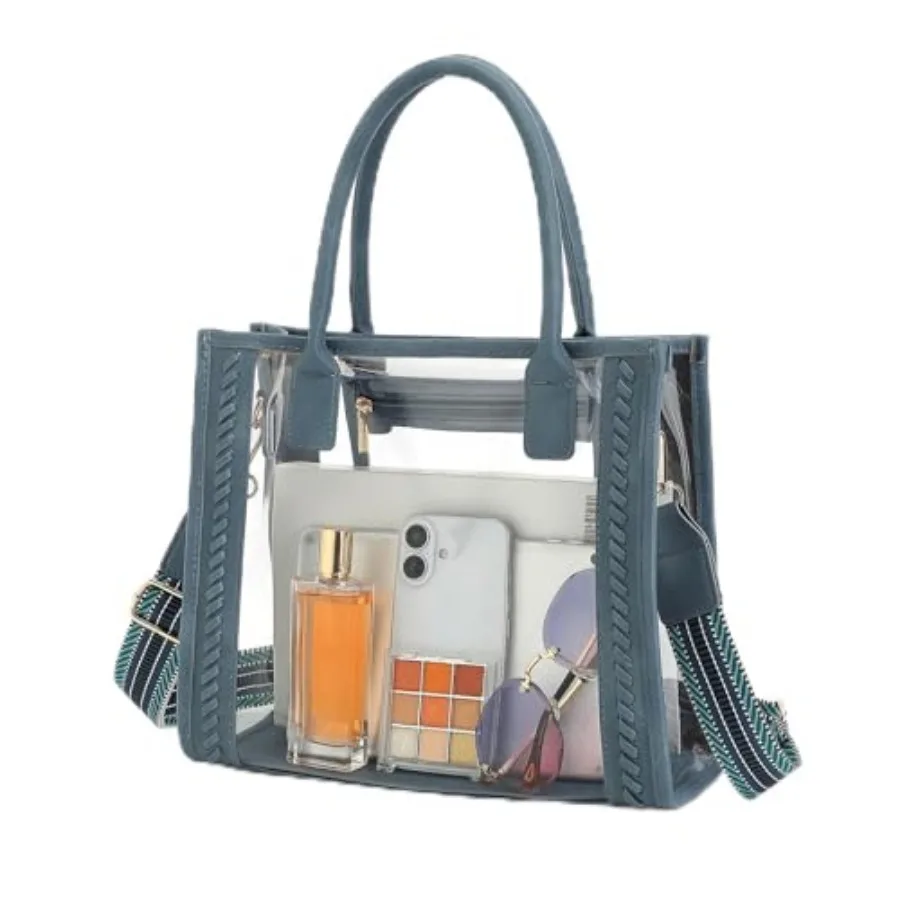 Clear Tote Bag Stadium Approved, Clear Crossbody Purse Transparent Woven Handbag for Concert, Beach and Stadium event
Clear Tote Bag Stadium Approved, Clear Crossbody Purse Transparent Woven Handbag for Concert, Beach and Stadium event