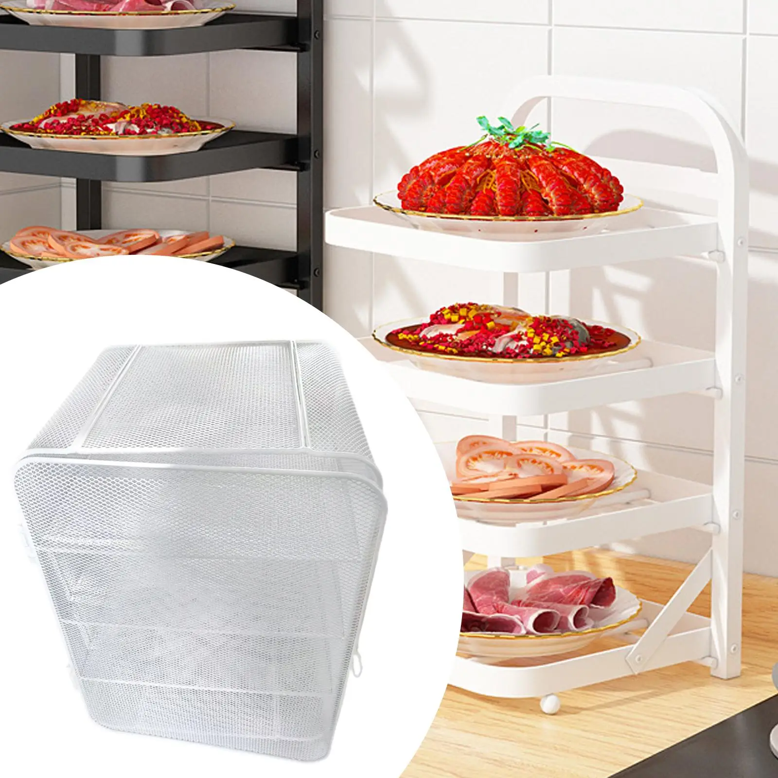 Food Cover Rack, Protection Stand, Iron ,Reusable, 4 Layer Dining Guard Plate Serving Holder for Home Kitchen
Food Cover Rack, Protection Stand, Iron ,Reusable, 4 Layer Dining Guard Plate Serving Holder for Home Kitchen