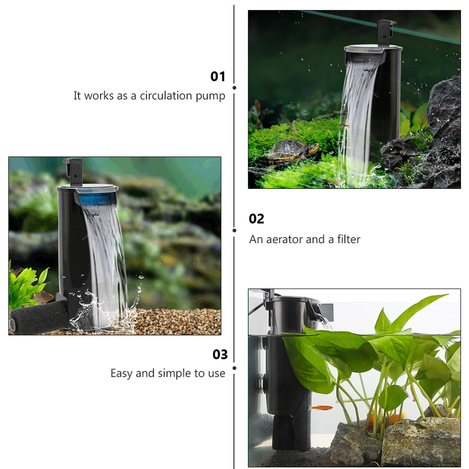 Low Water Level Filter Aerator for Fish Tank Water Circulation Pump Eu Plug Multifunctional Aquarium Turtle Filter
Low Water Level Filter Aerator for Fish Tank Water Circulation Pump Eu Plug Multifunctional Aquarium Turtle Filter