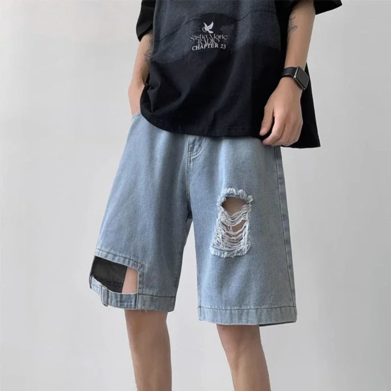 Men's Short Jeans Pants Ripped Male Denim Shorts Wide with Pockets Half Bermuda Baggy Loose Long Xxxl Buttons Vintage Cowboy Emo
Men's Short Jeans Pants Ripped Male Denim Shorts Wide with Pockets Half Bermuda Baggy Loose Long Xxxl Buttons Vintage Cowboy Emo