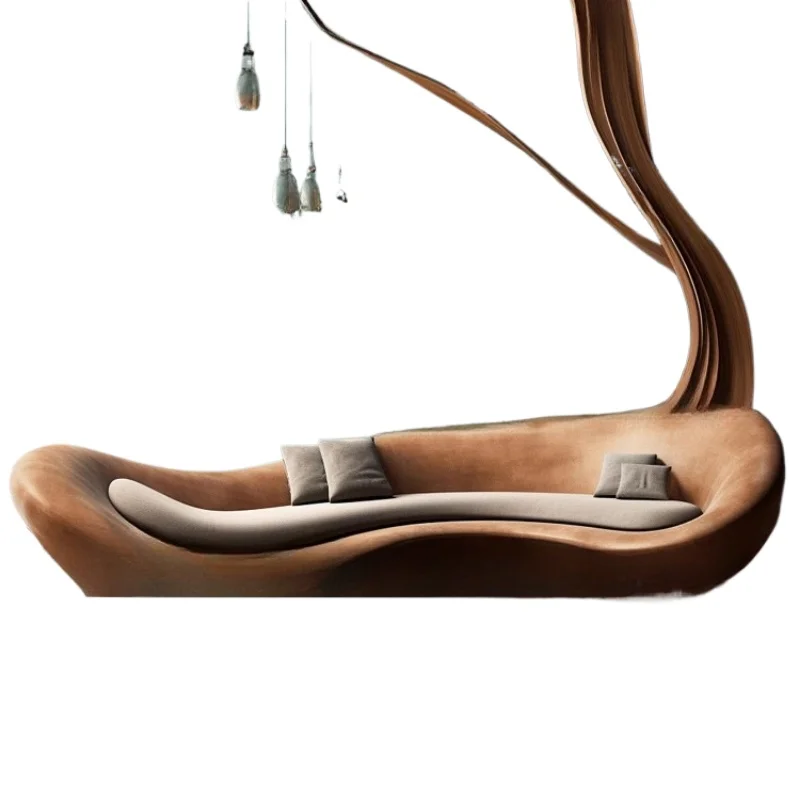 Sofa living room new medieval special-shaped arti stic sense arc caramel color creativity
Sofa living room new medieval special-shaped arti stic sense arc caramel color creativity