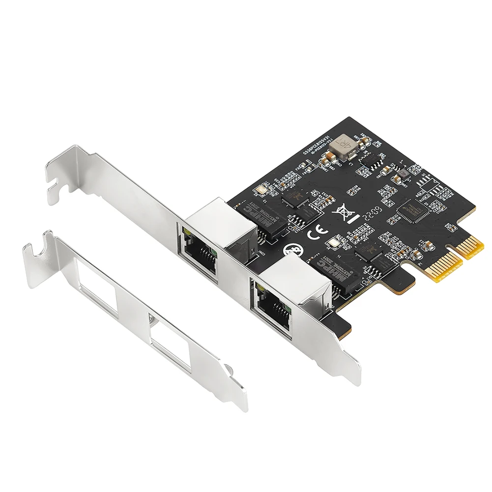 PCIE Gigabit Network Card Adapter with 2 Ports 2500Mbps PCIe 2.5Gb RTL8125B Ethernet Card RJ45 LAN Controller Card
PCIE Gigabit Network Card Adapter with 2 Ports 2500Mbps PCIe 2.5Gb RTL8125B Ethernet Card RJ45 LAN Controller Card