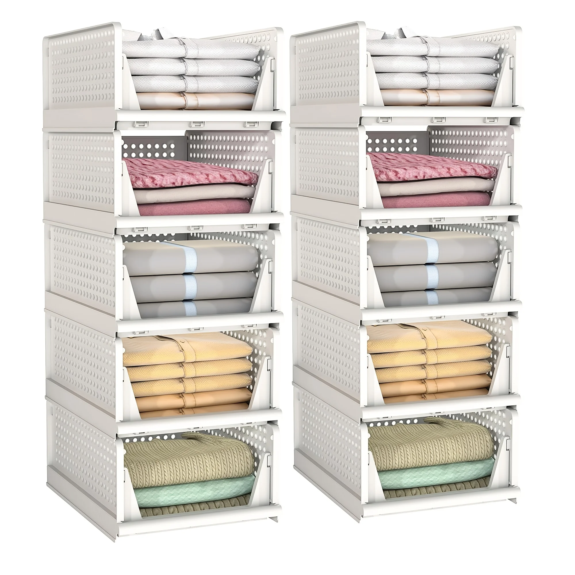 10-Piece Stackable Closet Storage Bins – Foldable, Waterproof Organizer Set for Hats, Clothes & More | Space-Saving White Baskets for Wardrobe, Under-Bed, or Cupboard Use
10-Piece Stackable Closet Storage Bins – Foldable, Waterproof Organizer Set for Hats, Clothes & More | Space-Saving White Baskets for Wardrobe, Under-Bed, or Cupboard Use
