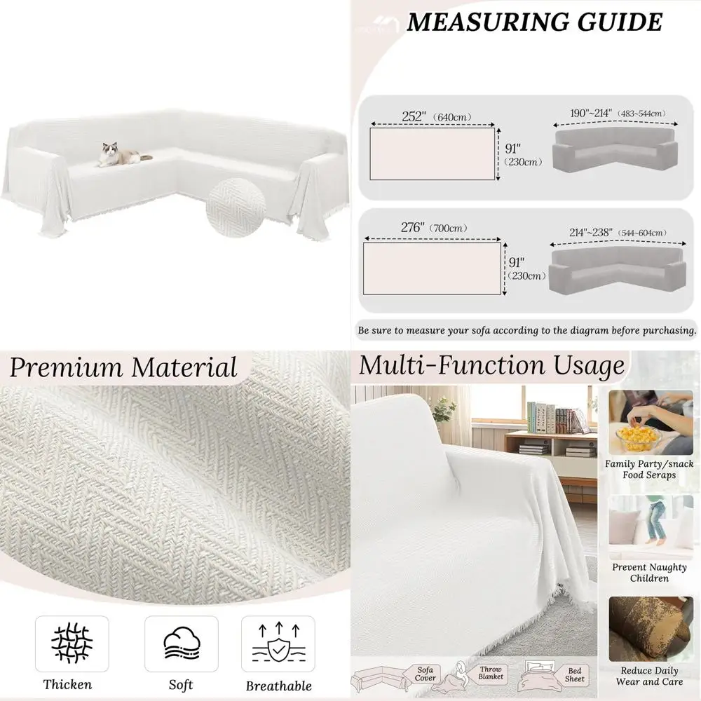 L-Shaped Corner Sofa Cover Jacquard Knitted U-Shape Slipcover with Tassel Soft Wash for Comfortable Living Rooms
L-Shaped Corner Sofa Cover Jacquard Knitted U-Shape Slipcover with Tassel Soft Wash for Comfortable Living Rooms