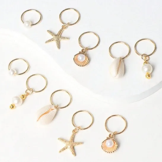 Dreadlock Braid Accessories Champagne Tone Seashell Anchor Starfish Charms Mix Match Stylish for Hair Wraps Festival
Dreadlock Braid Accessories Champagne Tone Seashell Anchor Starfish Charms Mix Match Stylish for Hair Wraps Festival