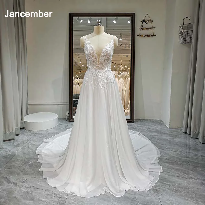Flash Sale Elegant Women's Long Dress For Wedding A-line Spaghetti Straps Backless Wedding Dress Zipper Lace Robe Mariage
Flash Sale Elegant Women's Long Dress For Wedding A-line Spaghetti Straps Backless Wedding Dress Zipper Lace Robe Mariage
