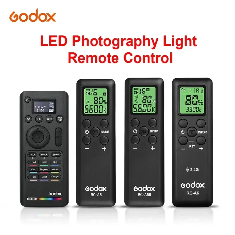 Godox Wireless Remote Control RC-A5 RC-A5II RC-A6 RC-R9 For Photography Led Video Light SL-60W SL-100W SL-150W SL-200W
Godox Wireless Remote Control RC-A5 RC-A5II RC-A6 RC-R9 For Photography Led Video Light SL-60W SL-100W SL-150W SL-200W